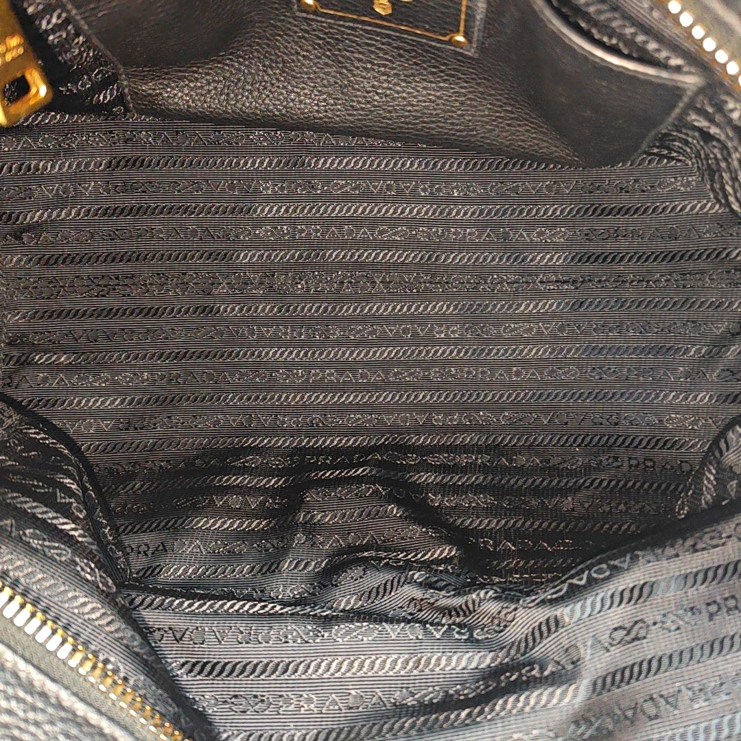 Calfskin Top Handle Bag Black