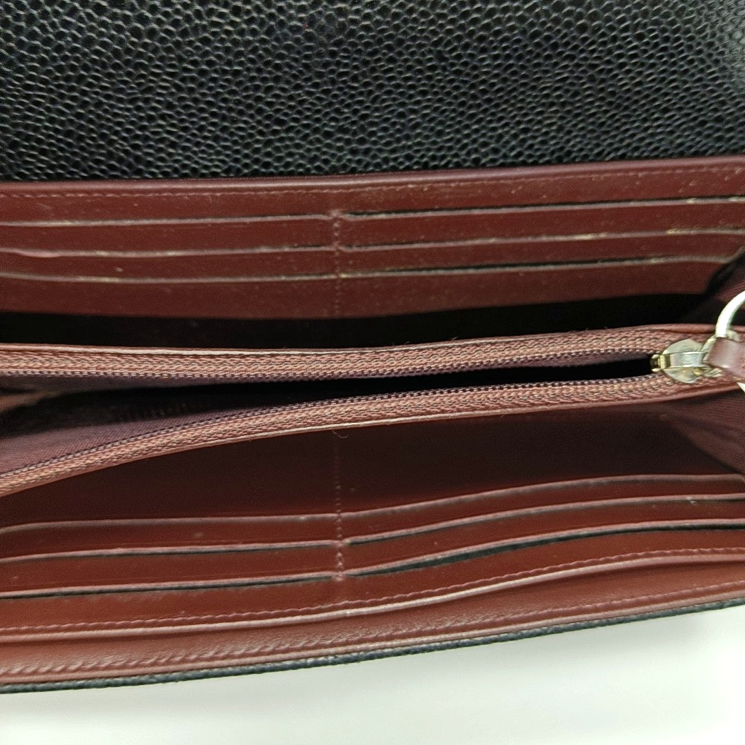 CLASSIC FLAP Mini Quilted Grained Calfskin Black Wallet