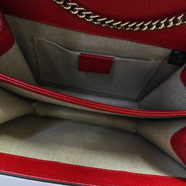 Interlocking G Small Calfskin Red