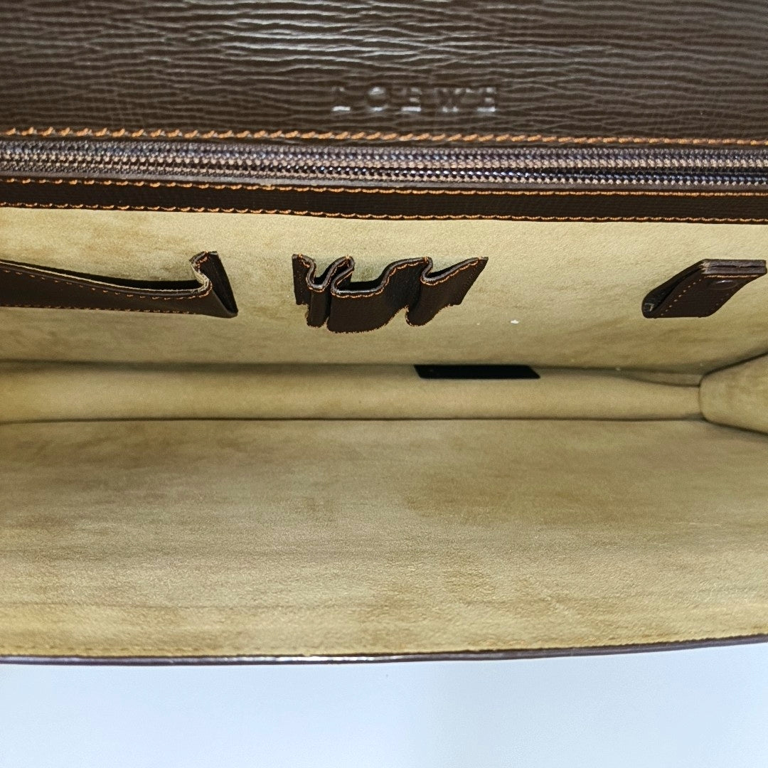 Calfskin Top Handle Bag Brown