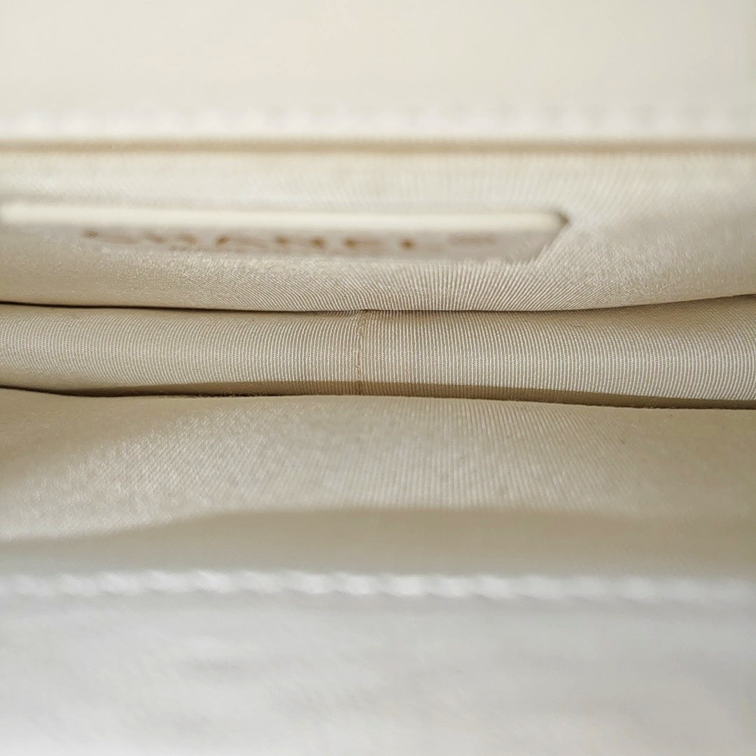 Quilted Calfskin Shoulder Bag White