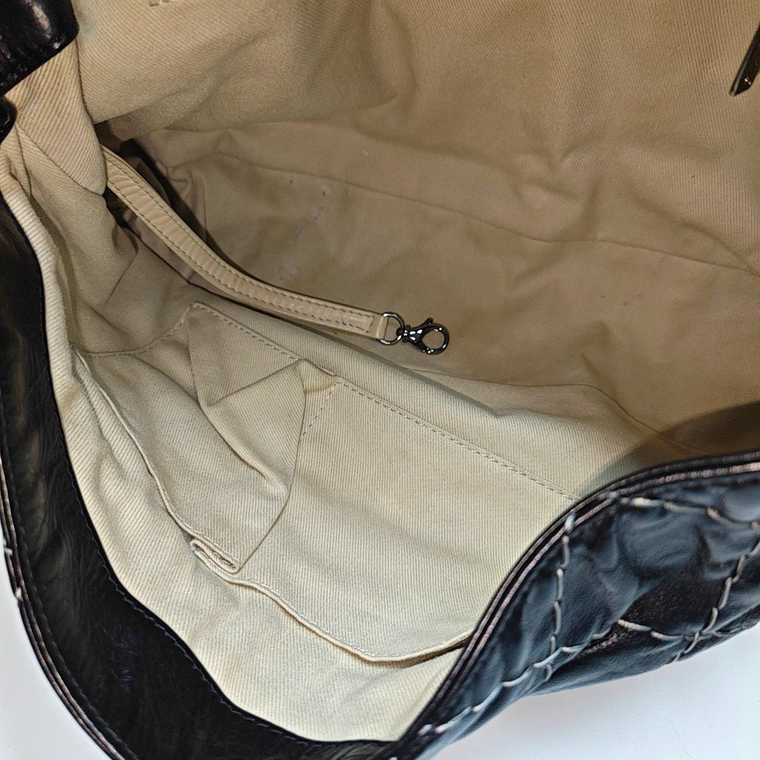 Quilted Calfskin Shoulder Bag Black
