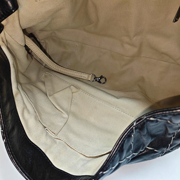 Quilted Calfskin Shoulder Bag Black