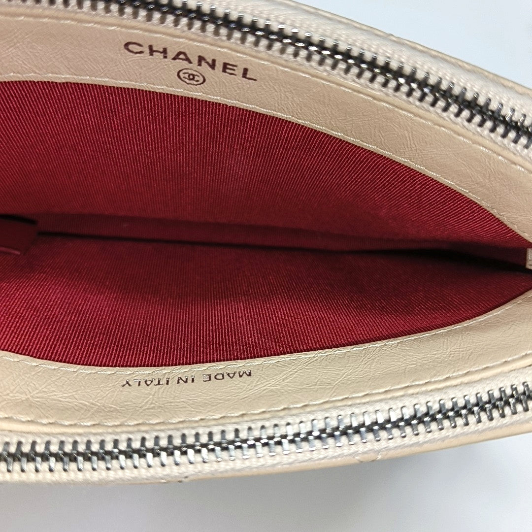 Authenticated pre-owned  GABRIELLE Mini Quilted Calfskin Beige - Shoulder Bag at Looply
