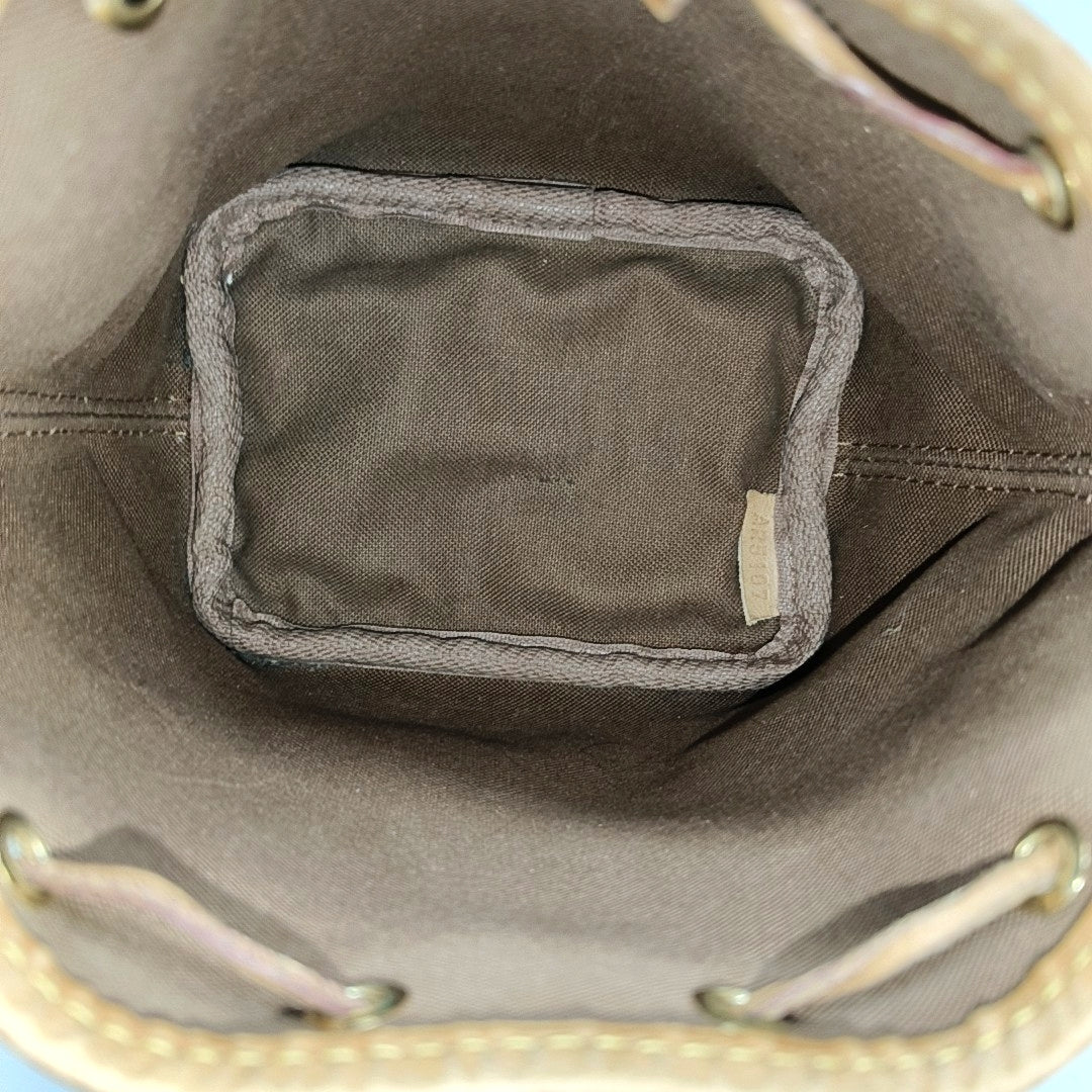 Authenticated pre-owned  NÉONOÉ Nano Monogram Coated Canvas Brown - Bucket Bag at Looply