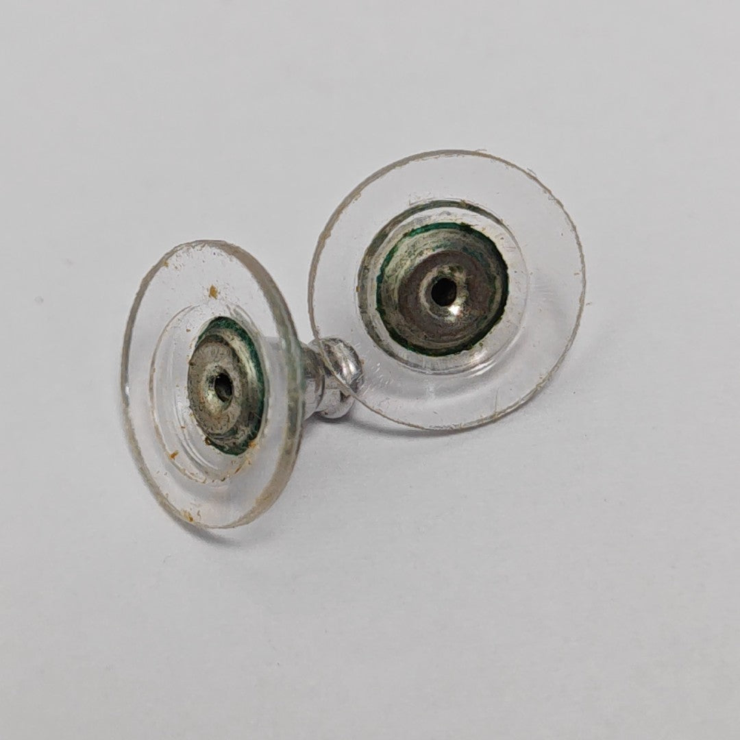 Lucky Locket Metal Silver Stud Earrings