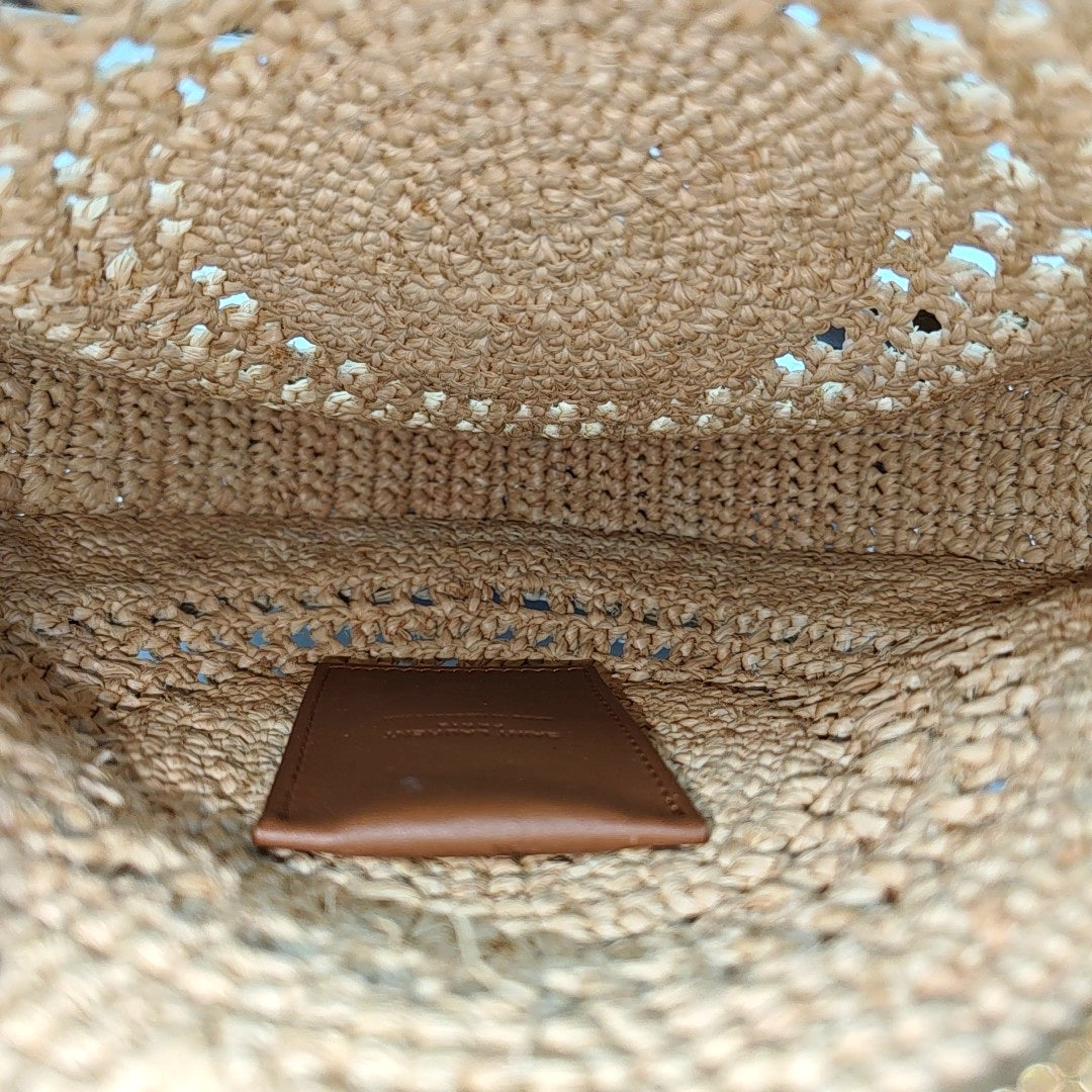 Straw Shoulder Bag Brown