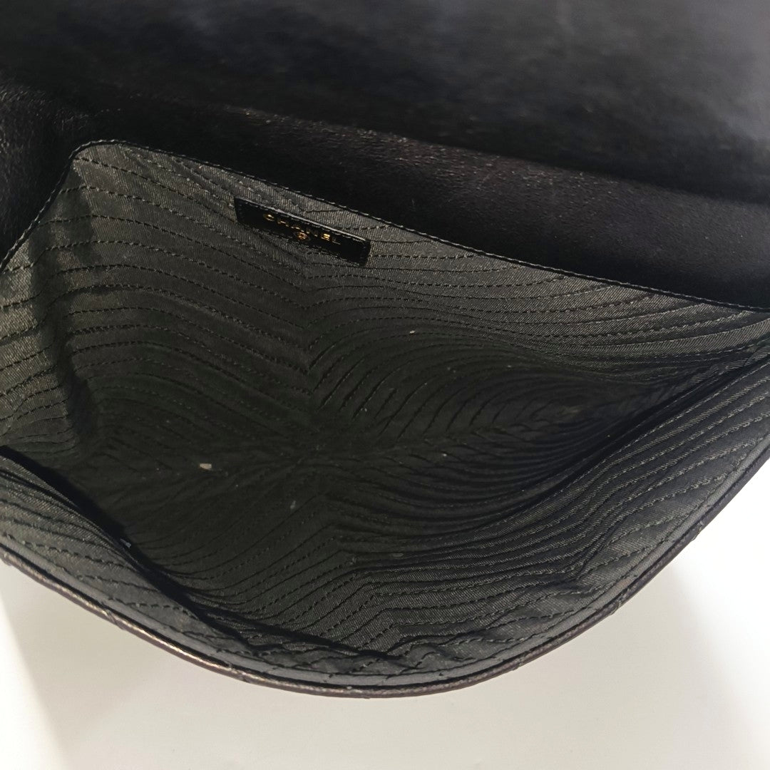 Chevron, Quilted Calfskin Black