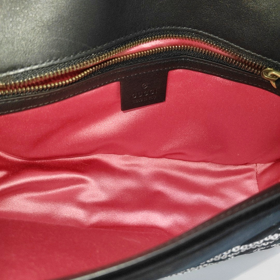 GG Marmont Medium Quilted Velvet Black