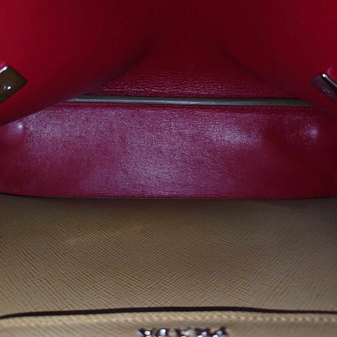 Saffiano Calfskin Shoulder Bag Brown