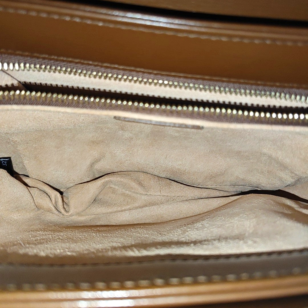 Horsebit 1955 Medium Monogram Coated Canvas Beige