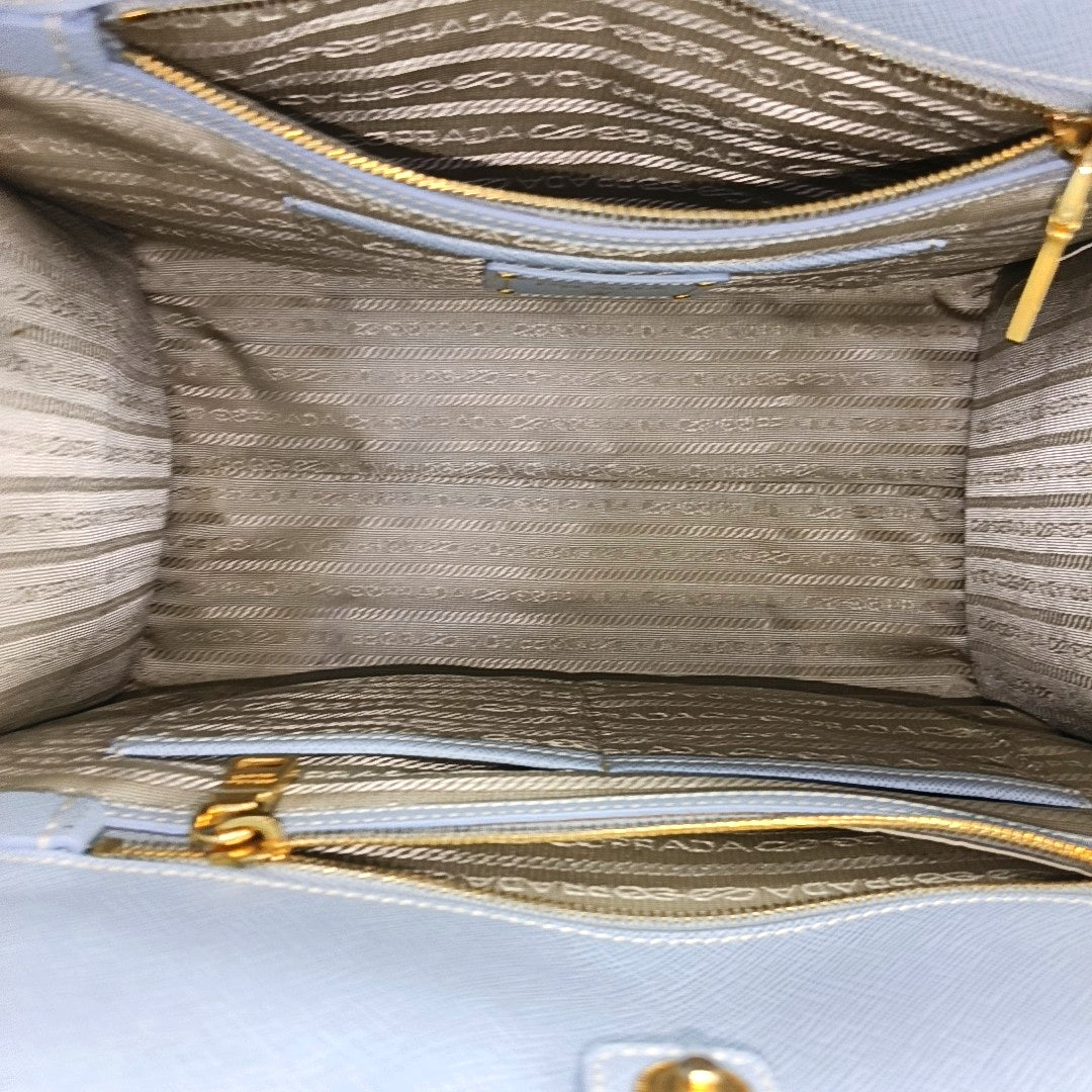 Saffiano Calfskin Top Handle Bag Blue