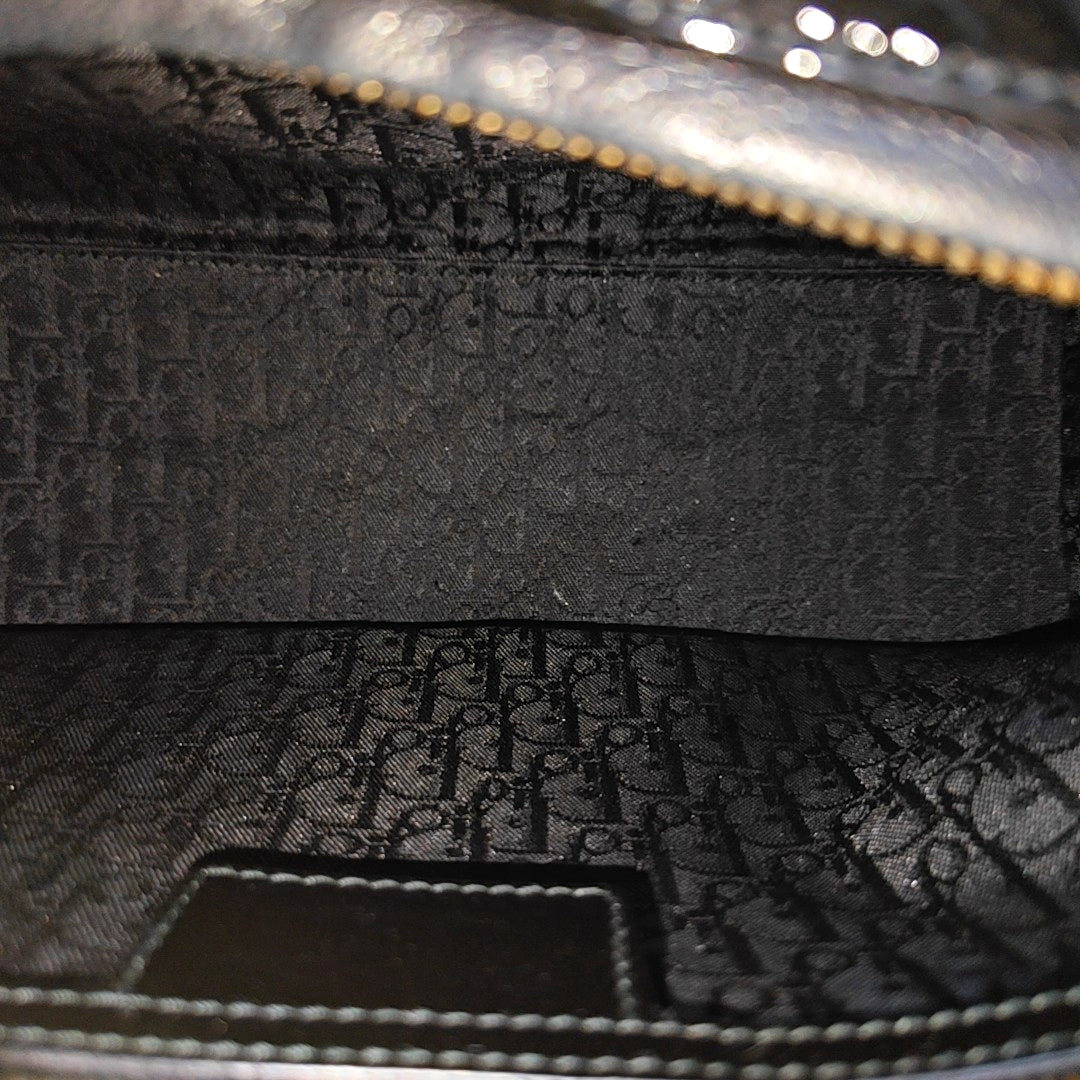 Lady Dior Medium Cannage Patent Leather Black