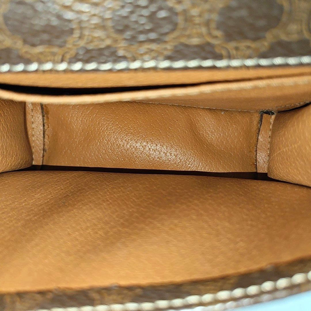 Coated Canvas Top Handle Bag Brown