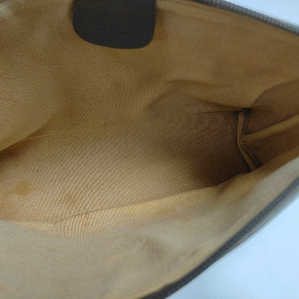 Monogram Coated Canvas Clutch Beige