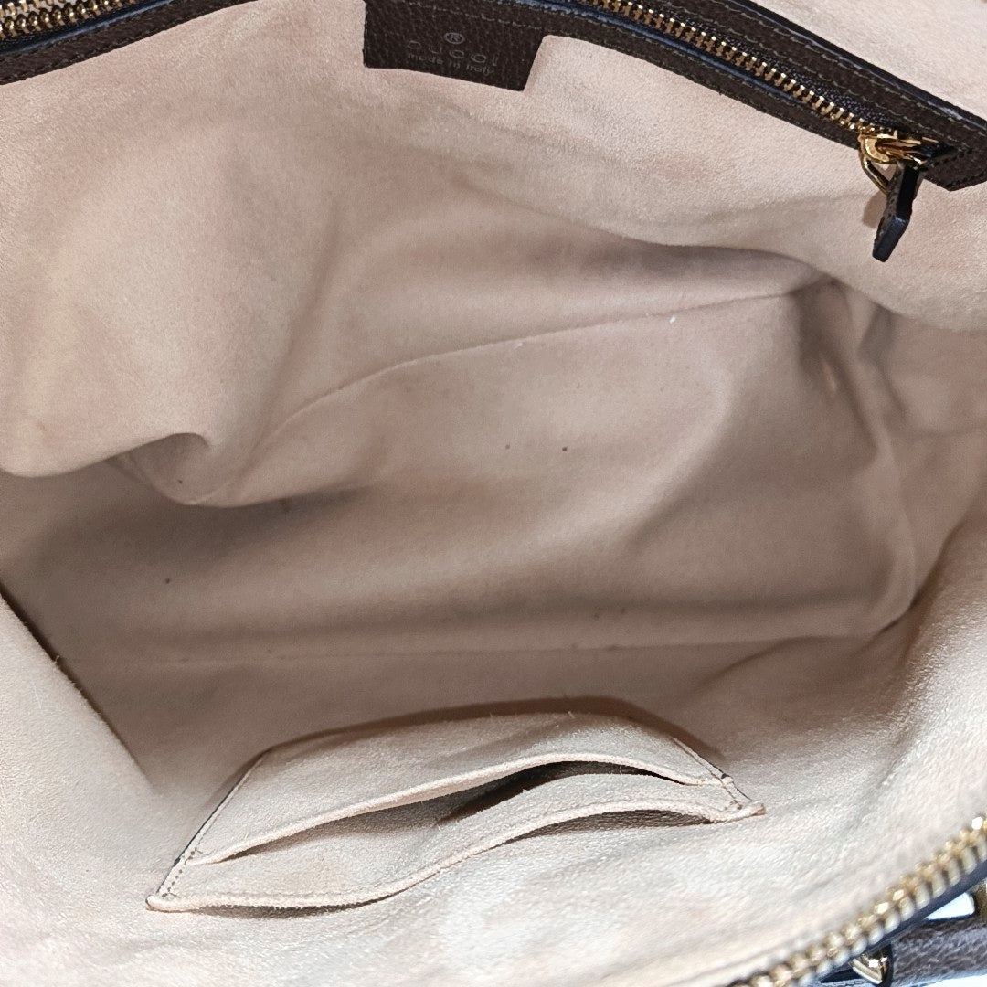Ophidia Medium Monogram Coated Canvas Beige