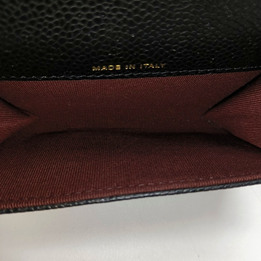 CLASSIC FLAP Quilted Grained Calfskin Black Card Holder