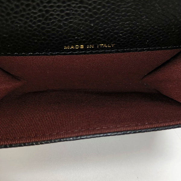 CLASSIC FLAP Quilted Grained Calfskin Black Card Holder