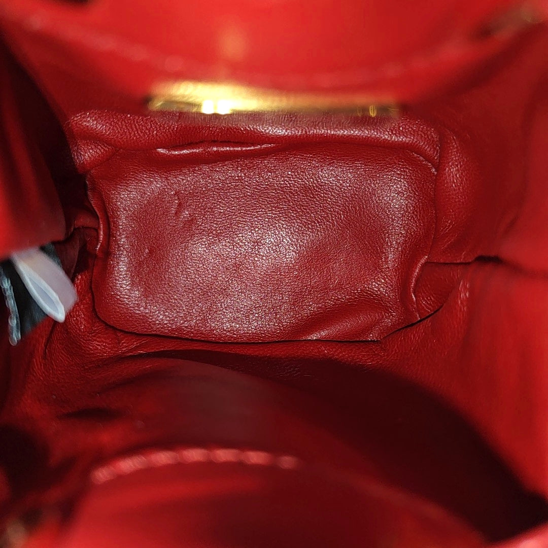 Patent Leather Bucket Bag Red