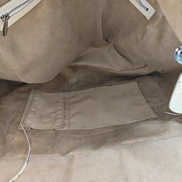 Python Top Handle Bag Beige