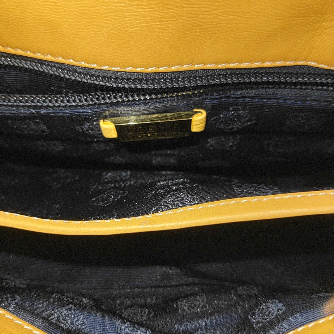 Leather Top Handle Bag Yellow