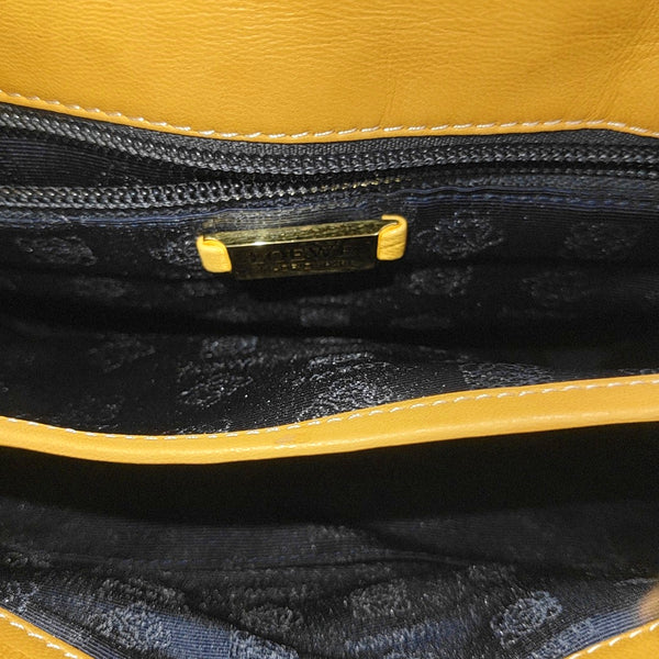 Leather Top Handle Bag Yellow