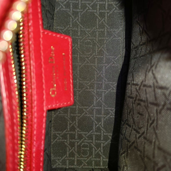 Lady Dior Medium Cannage Lambskin Red