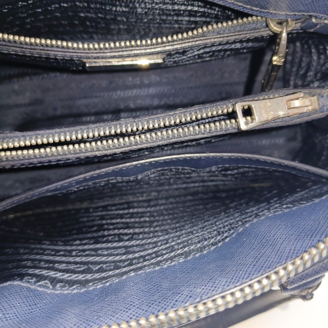 Promenade Small Saffiano Calfskin Blue