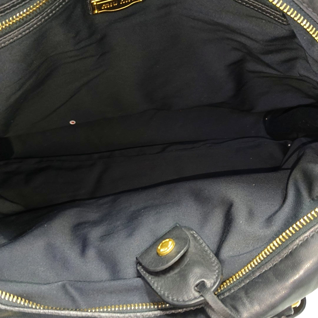 Quilted Lambskin Shoulder Bag Black