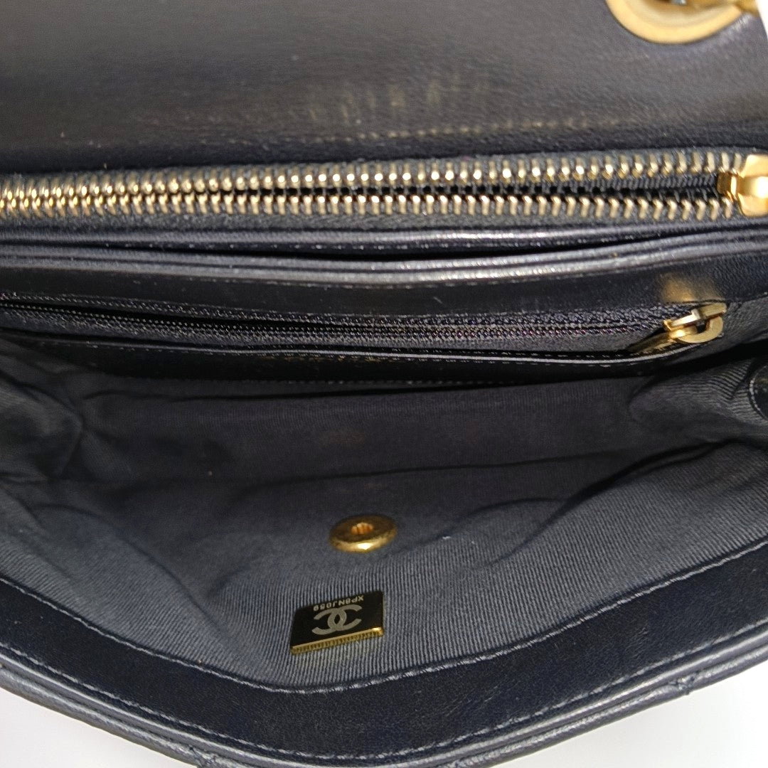 Quilted Lambskin Shoulder Bag Small Black