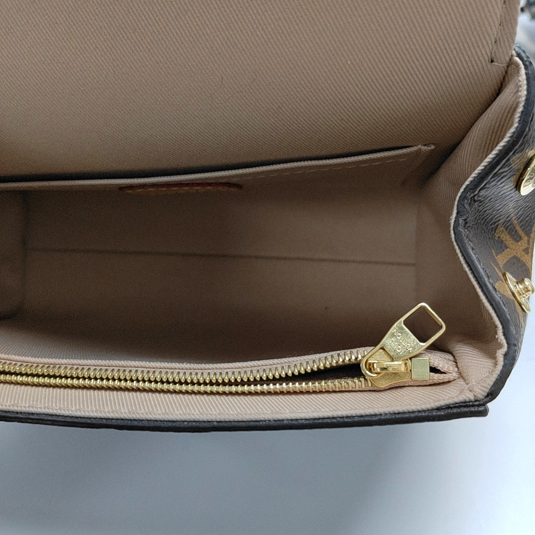 CLUNY PM Monogram Coated Canvas Brown