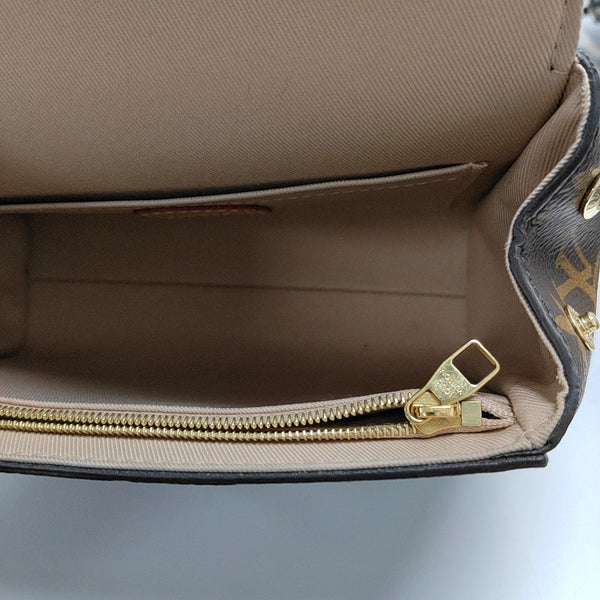 CLUNY PM Monogram Coated Canvas Brown