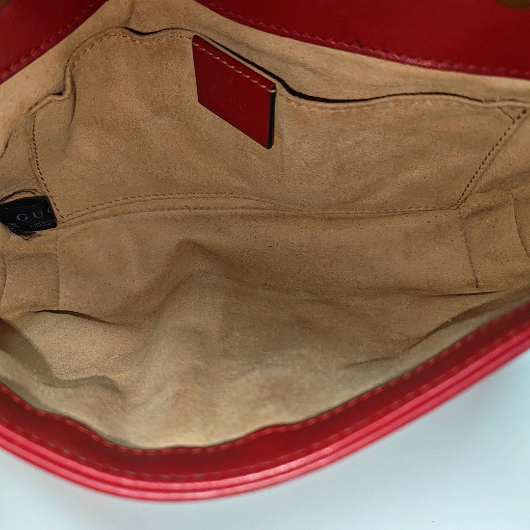 GG Marmont Small Quilted Calfskin Red