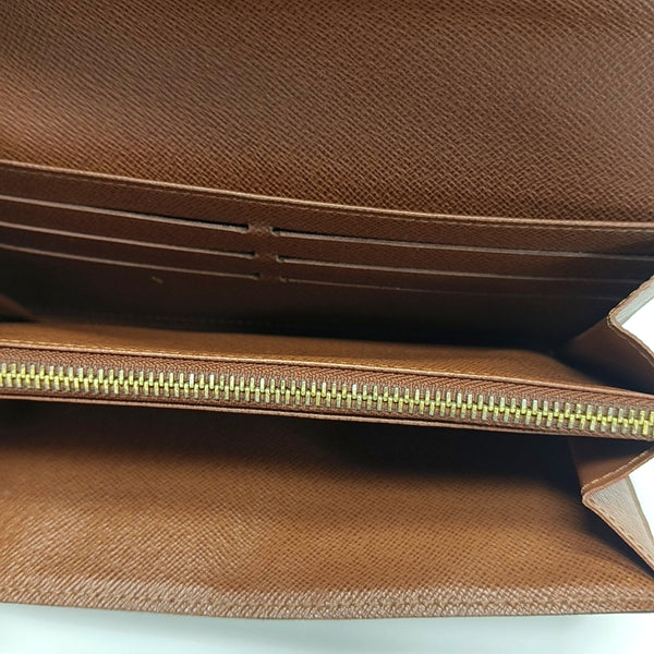 PORTE MONNAIE Monogram Coated Canvas Brown Wallet