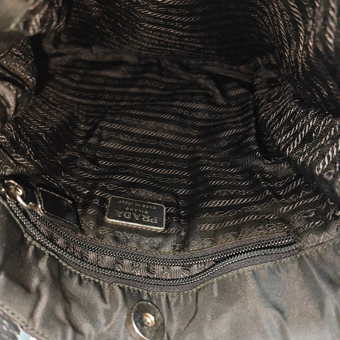 Nylon Top Handle Bag Black
