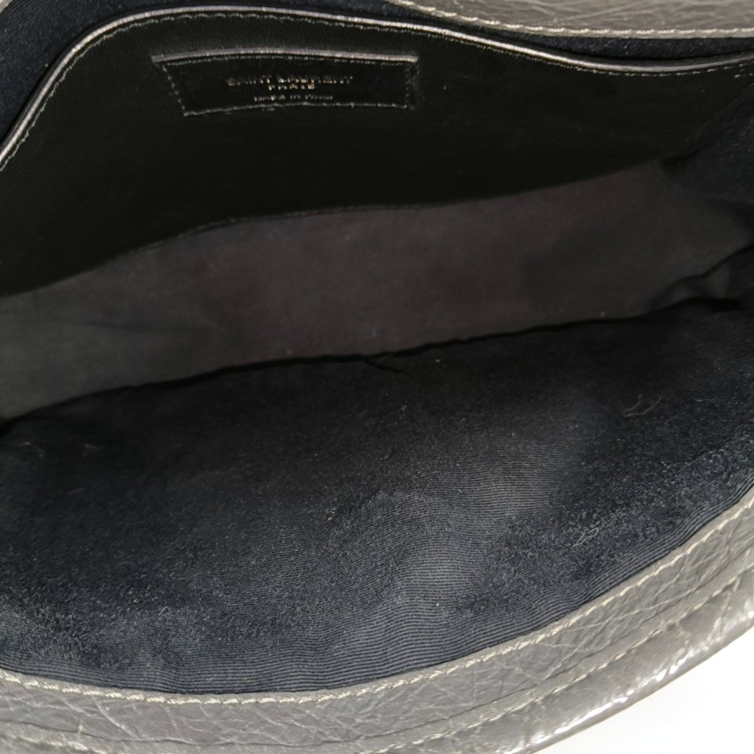 NIKI Small Chevron Calfskin Gray