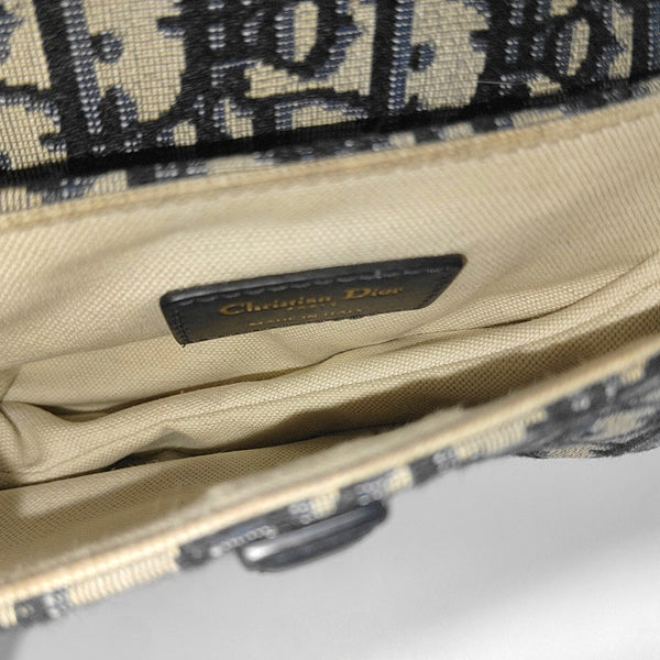 Authenticated pre-owned  Saddle Mini Monogram Canvas Blue - Top Handle Bag at Looply