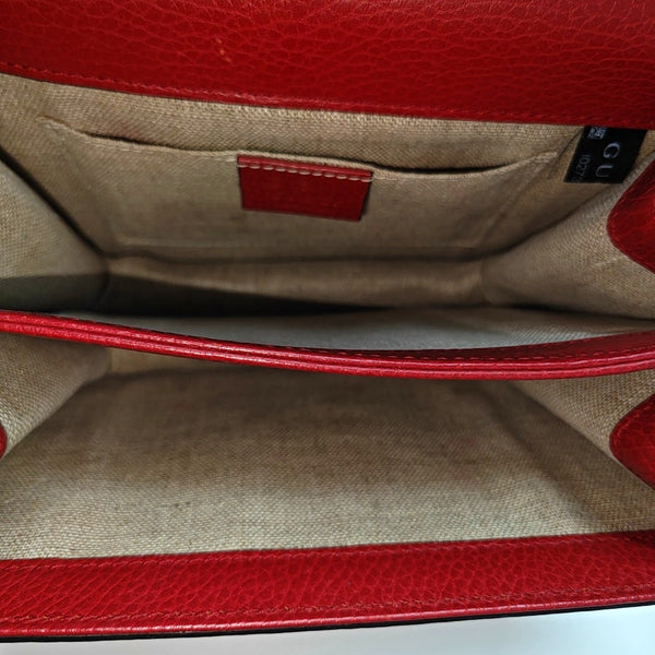 Interlocking G Small Calfskin Red