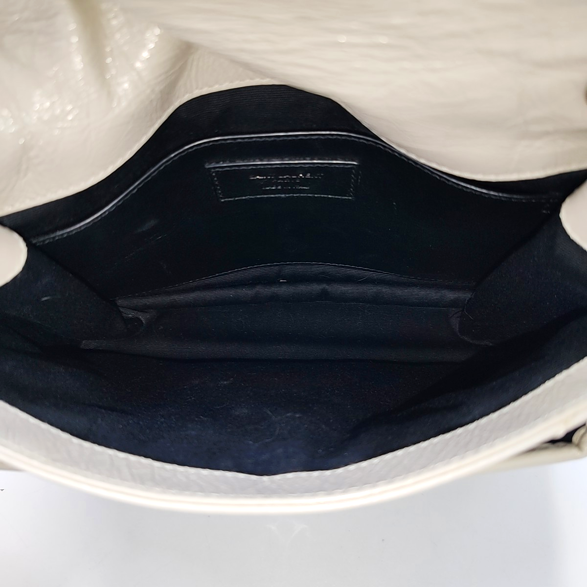 NIKI Small Chevron Calfskin White