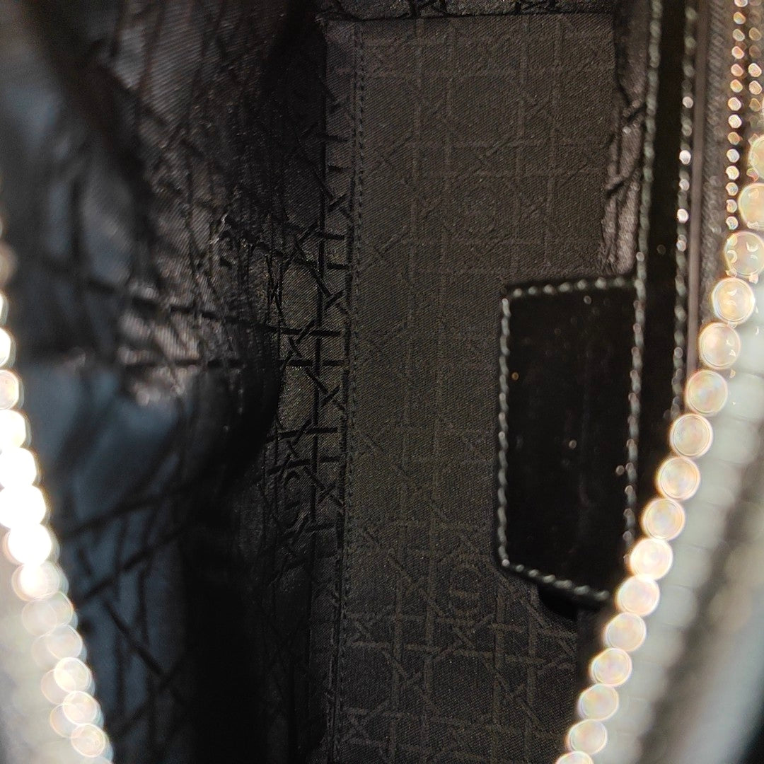 Lady Dior Medium Cannage Patent Leather Black