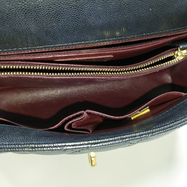 COCO HANDLE Medium Quilted Grained Calfskin Black