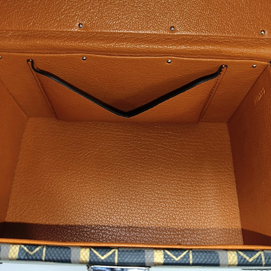 Coated Canvas Shoulder Bag Brown