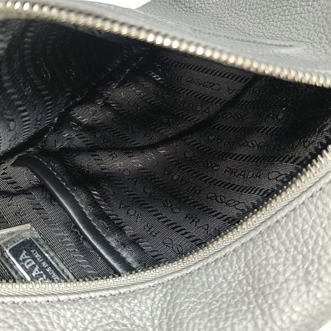 Authenticated pre-owned  Triangle Leather Gray - Belt Bag at Looply
