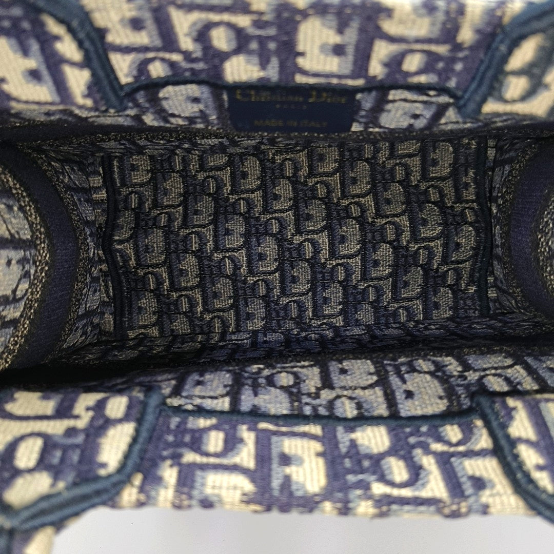 Book Tote Small Oblique Canvas Blue