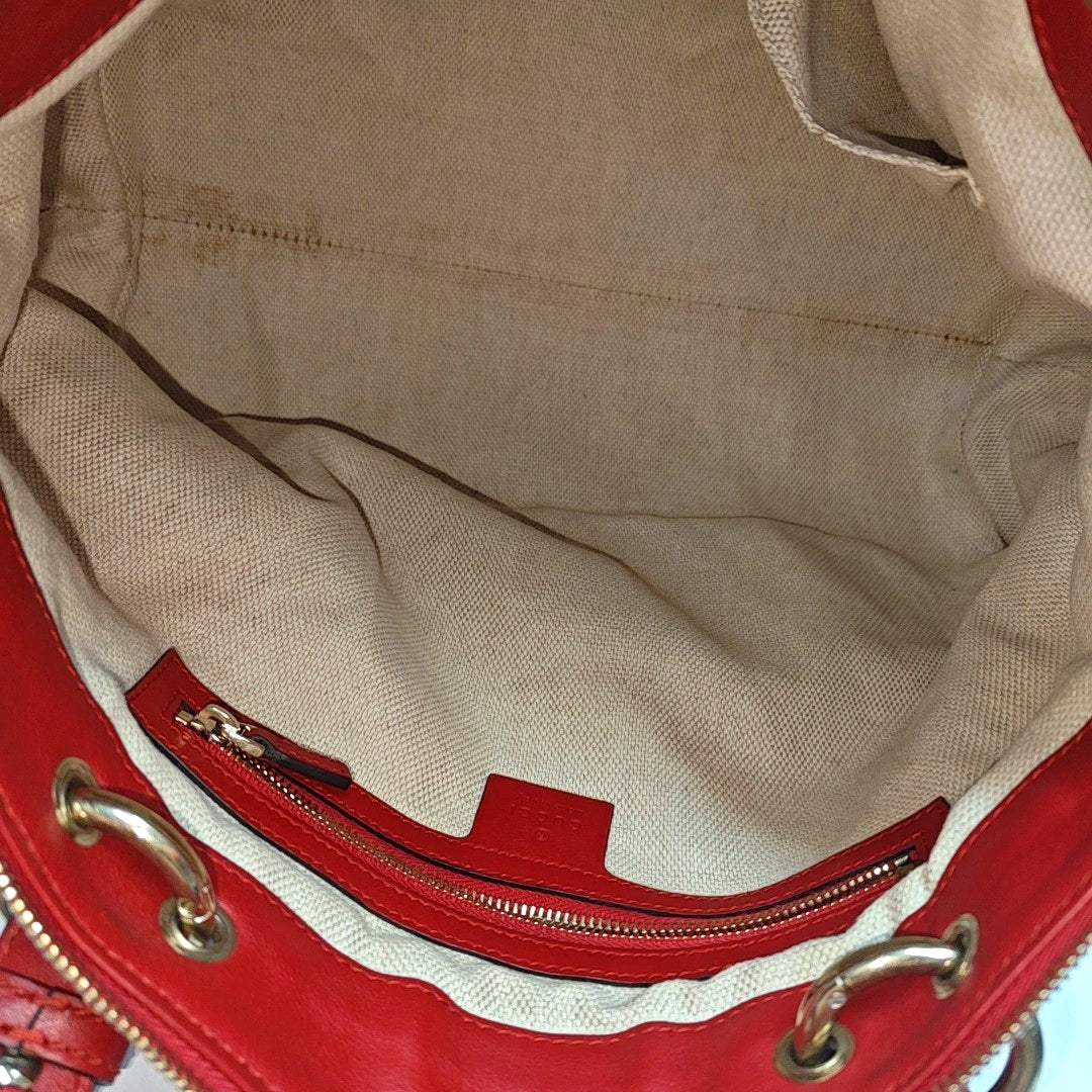 Monogram Calfskin Tote Bag Red