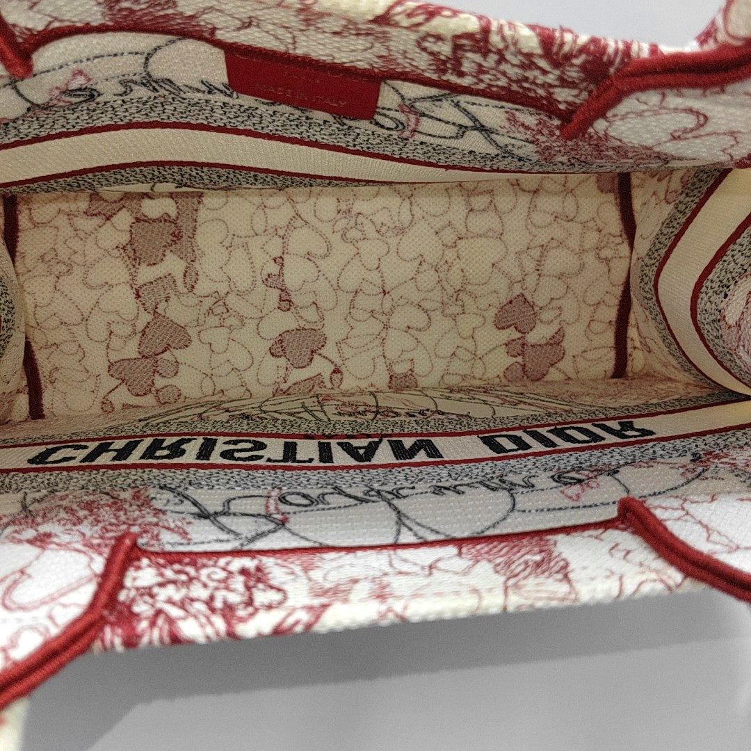 Book Tote Medium Fabric Red