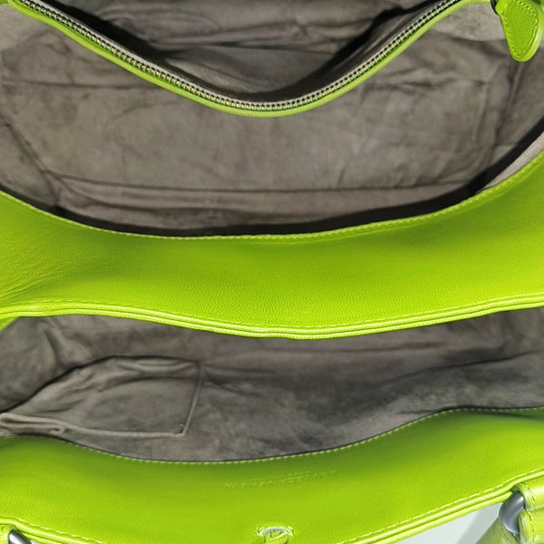 Lambskin Top Handle Bag Green