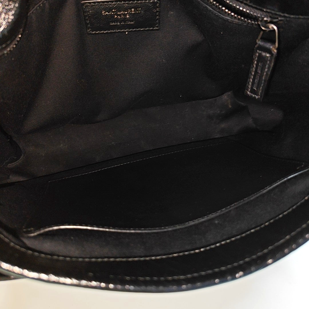 NIKI Medium Chevron Calfskin Black