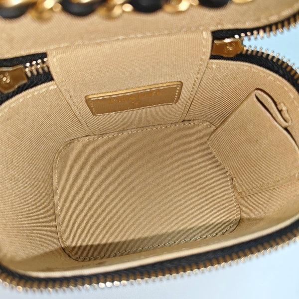VANITY CASE Mini Quilted Lambskin Black