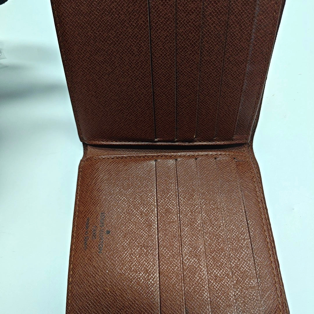 Monogram Coated Canvas Wallet Brown